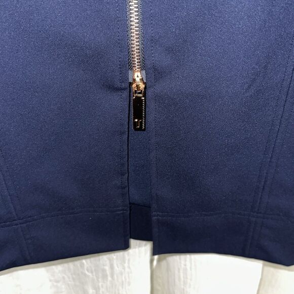 Ted Baker XL (5) Navy Kaara Midi Front Zip High Waist Belted Pencil Skirt - Picture 8 of 14